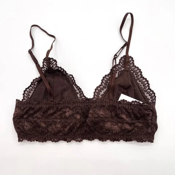 ARITZIA TALULA Renfrew Bralette Bundle Womens Small Tan Brown Lace Triangle - Picture 3 of 15
